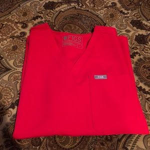 Figs Catarina One pocket scrub top S Red